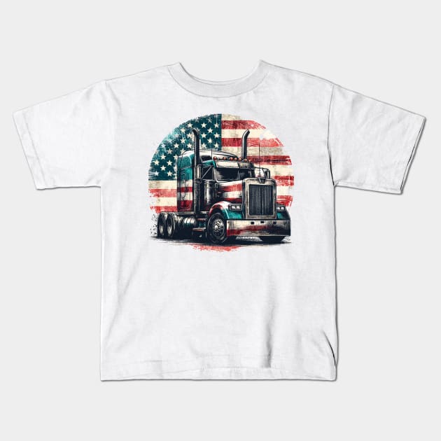 Truck Tractor Kids T-Shirt by Vehicles-Art